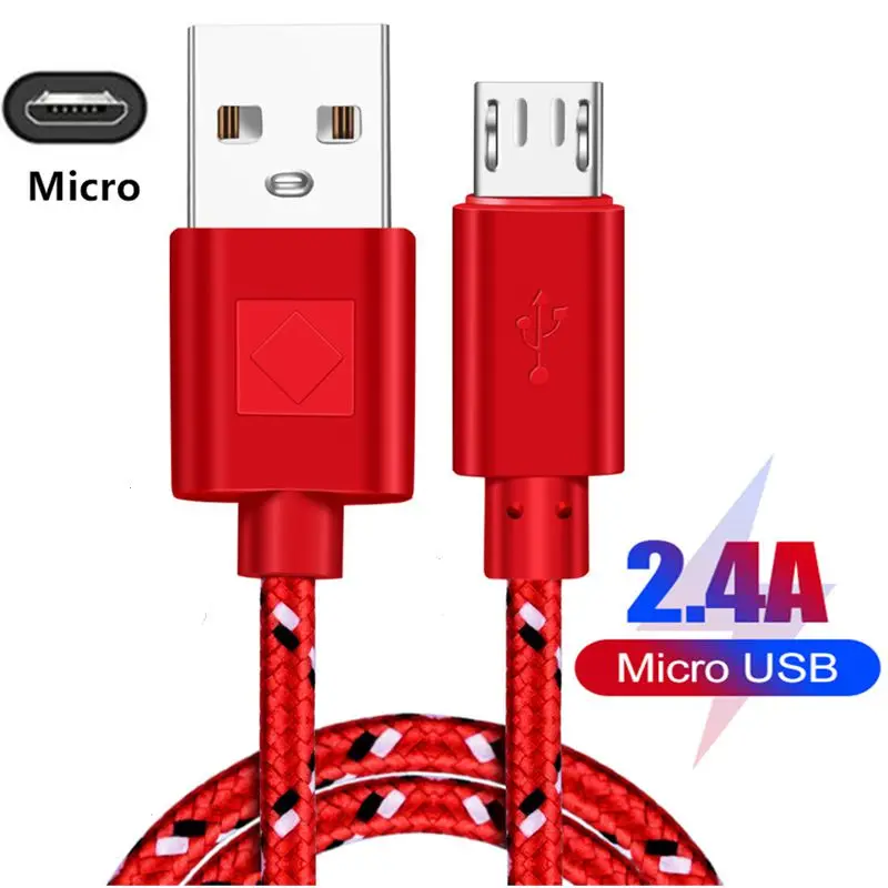 2 0 a nylon micro usb cable fast charging wire for samsung xiaomi data cable mobile phone fast usb charger cable android cord free global shipping