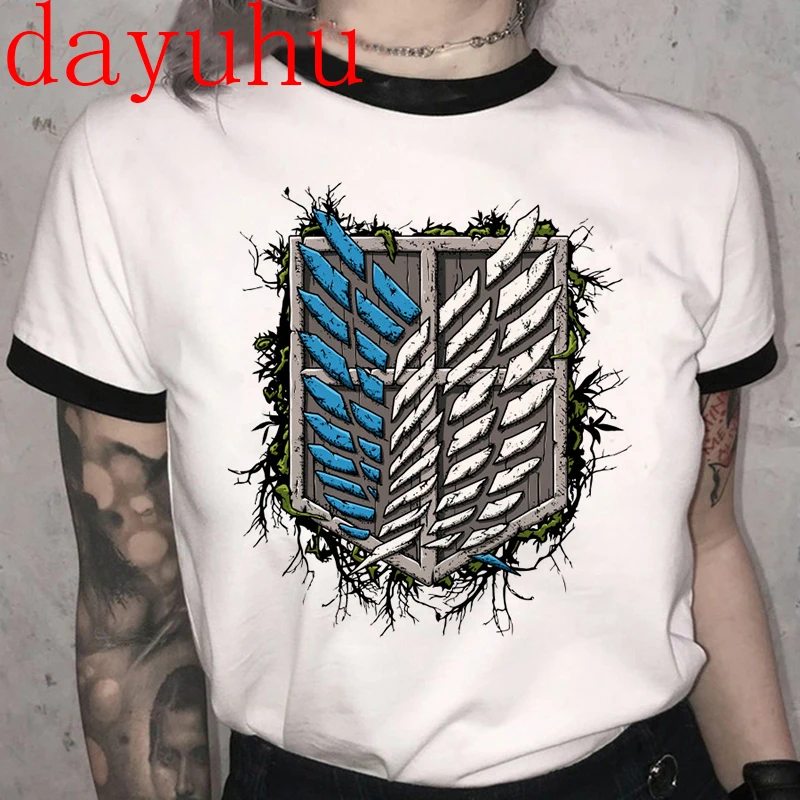 Футболка женская Kawaii атака на Титанов в стиле аниме хип-хоп | Женская одежда