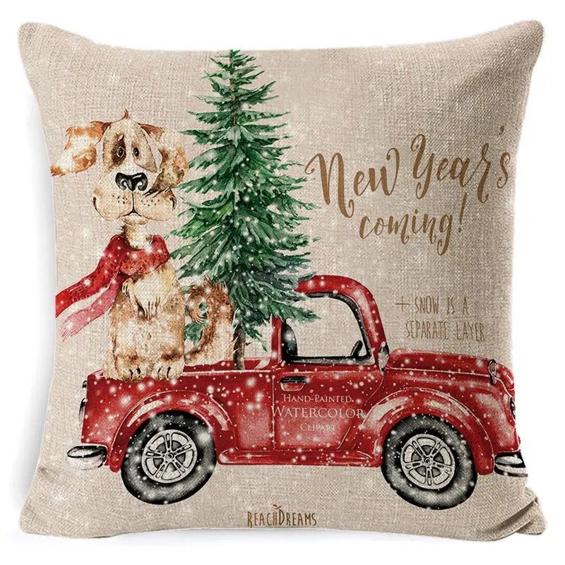 

2 Pcs Flax Cushion Cover 45x45cm car Pillow Cover Square shaped Pillow Case for living Room Bed Room Home Decor 081230-17