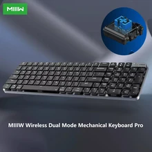 MIIIW Wireless Mechanical Keyboard PRO 102 Keys 4 Mode Backlight Dual-Mode Win/Mac Office Bluetooth-compatible Gaming Keyboard