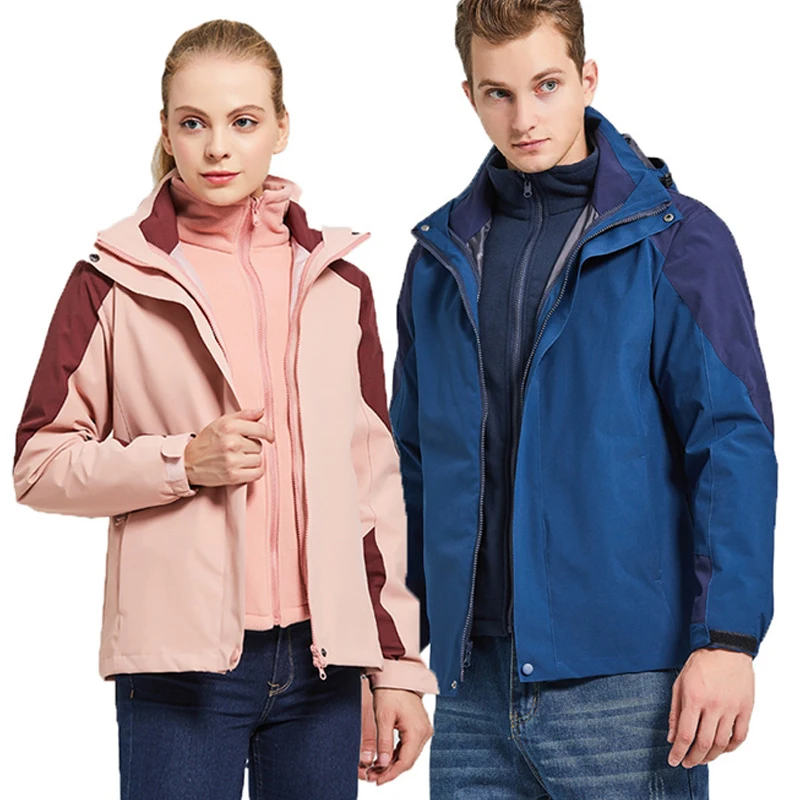 

Detachable Fleece Liner Men Women Outdoor Hiking Jacket Two-in-one Sports Raincoat Windbreaker Hiking Fishing Waterproof Jacket