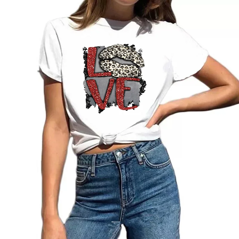 

Женская футболка с леопардовым принтом, привлекательная летняя трендовая футболка с коротким рукавом и 3D принтом богини, 2021