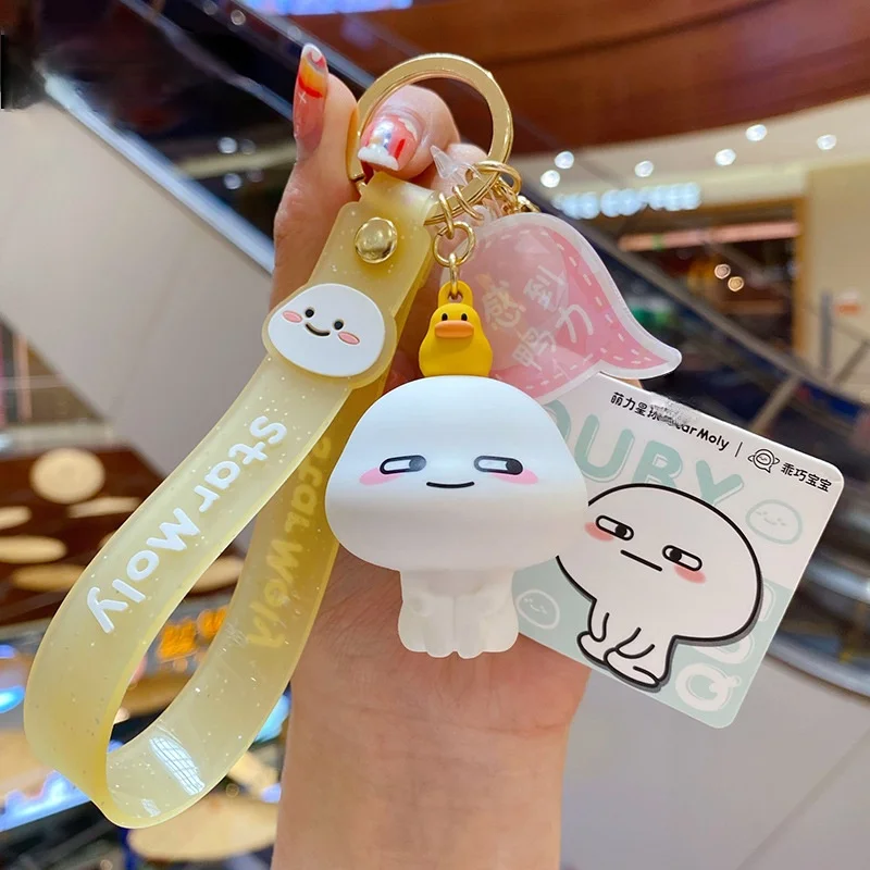 Creative Fashion Doll Anime Keychain    Cartoon Personality Cute Car Keychain     Trendy Charm Lady Bag Mobile Phone Keychain