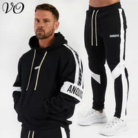spring and autumn streetwear casual mens suit jogger fitness mens sportswear cotton embroidered hoodie stitching mens pants
