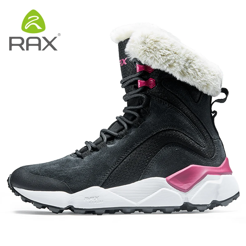 carbon black RAX; женские зимние походные ботинки; горные треккинговые Нескользящие ботинки; дышащие удобные мягкие горные зимние ботинки; зимние ботинки - Цвет: carbon black
