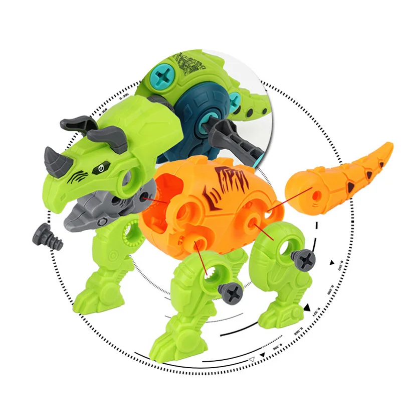

2020 Educational Toys Disassembly Dinosaur Puzzles Combination Toy For Kids Cartoon Animal Assembled Blocks Screw Children Toy