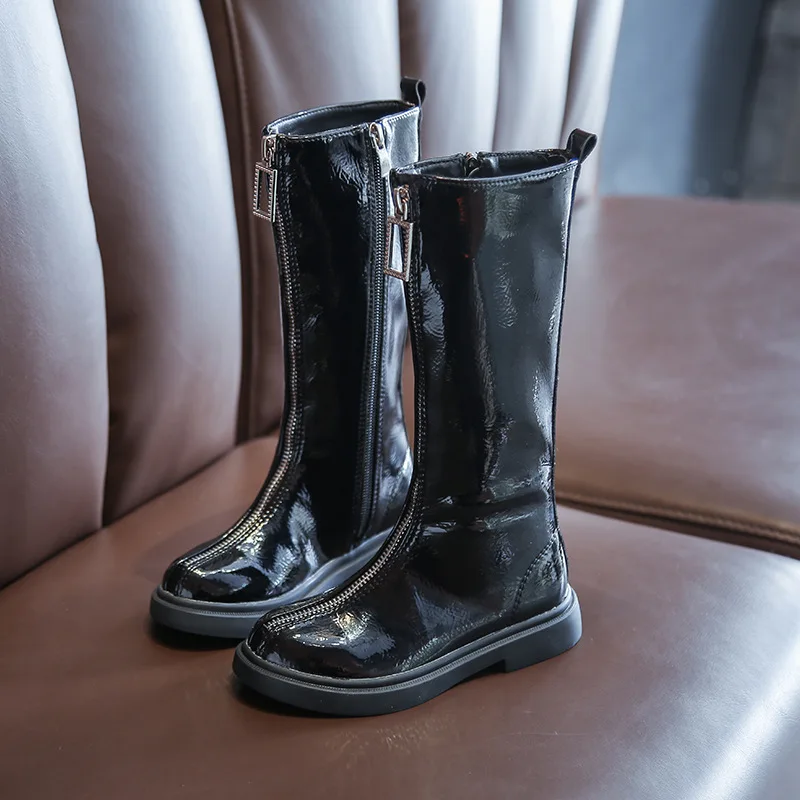 MXHY/высокие сапоги для девочек Сезон весна осень зима Новые тонкие Высокие