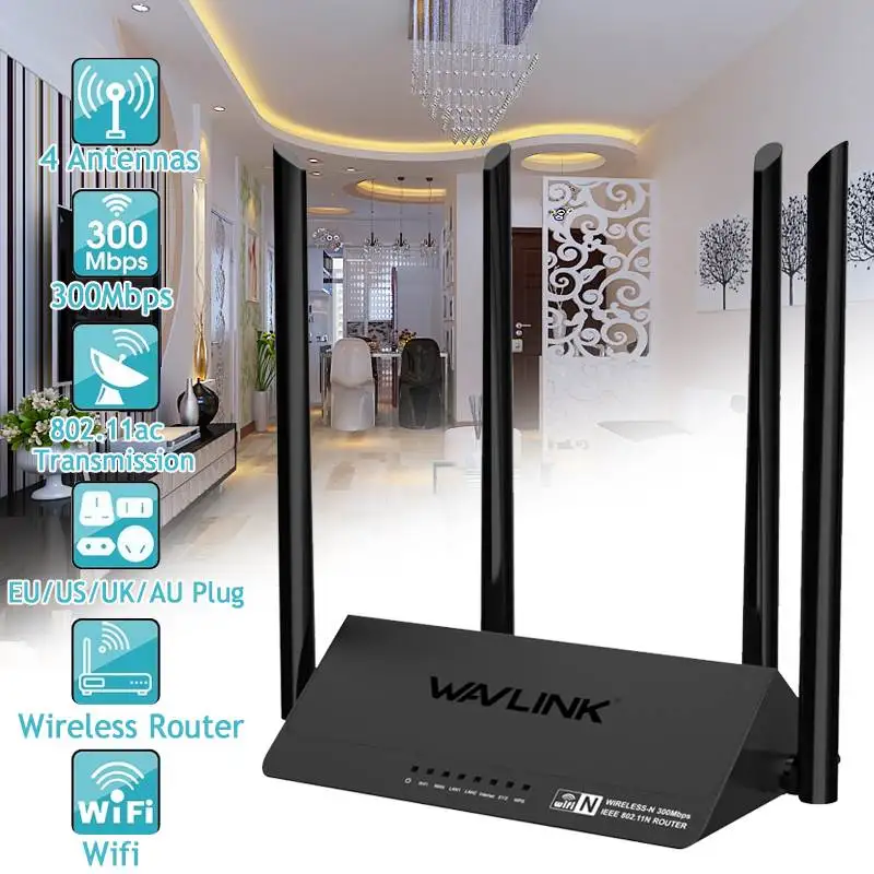 

Wi-Fi роутер Wavlink 521R2P, 2,4 ГГц, 1167 Мбит/с, 128 Мб, DDR3, 4 антенны