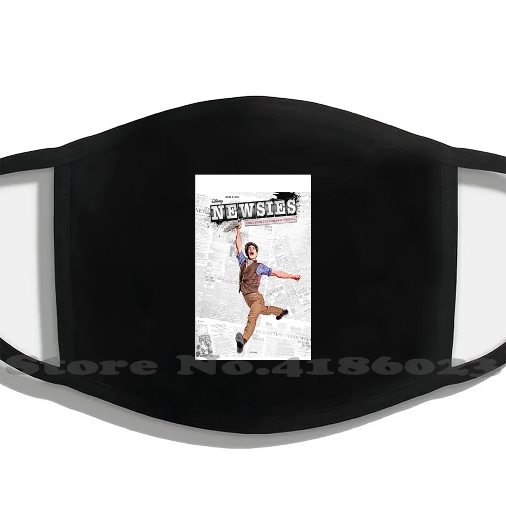 

Newsies Broadway Musical Design Black Breathable Reusable Mouth Mask Newsies Broadway Musical Theatre Collage