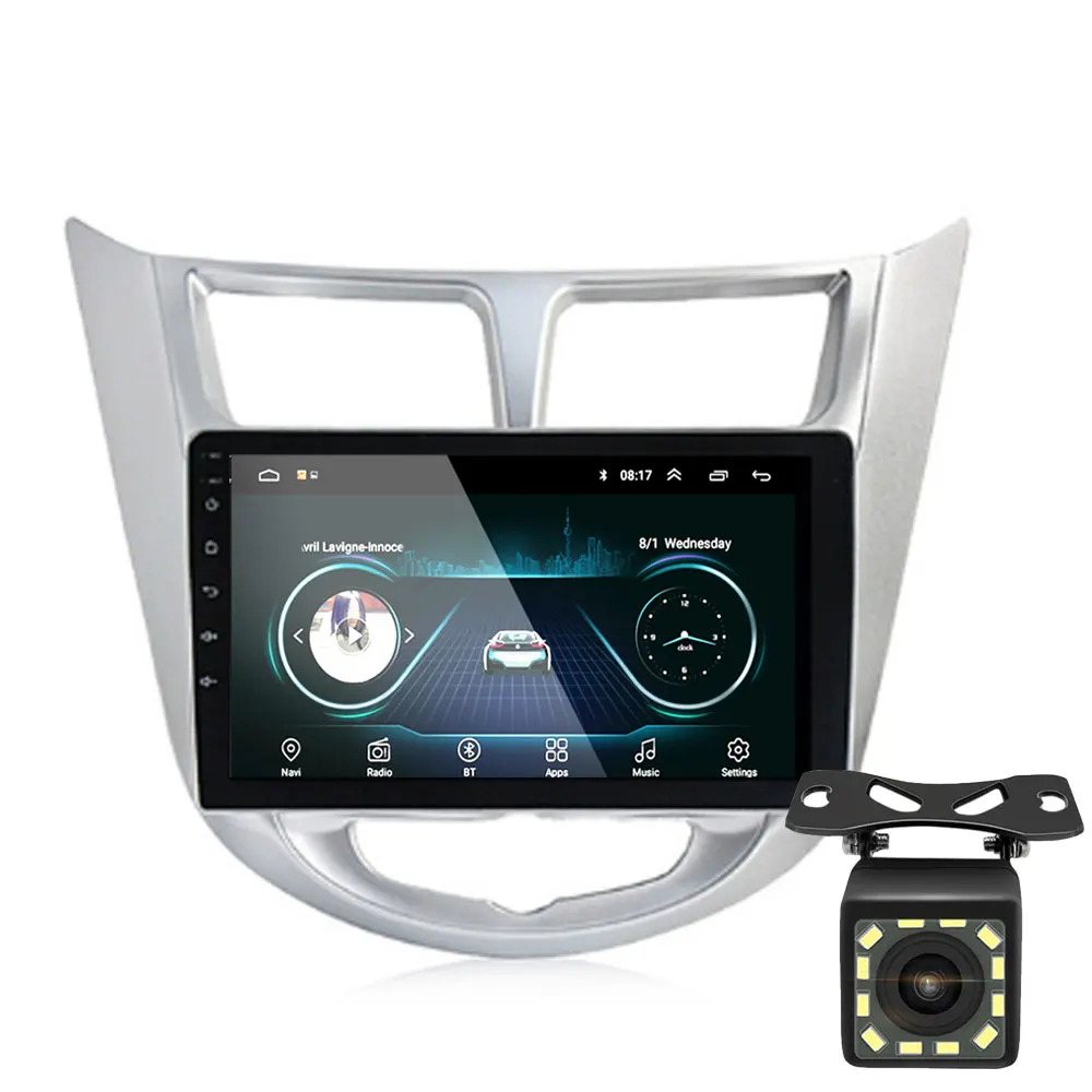 Автомобильный 9 дюймовый DVD плеер 2 din Android 8 1 для Hyundai Solaris accent Verna 2011 2016 Gps Wi Fi usb