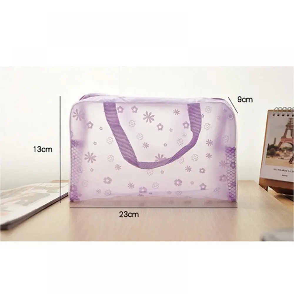 Прозрачная Водонепроницаемая косметичка для макияжа с цветочным принтом