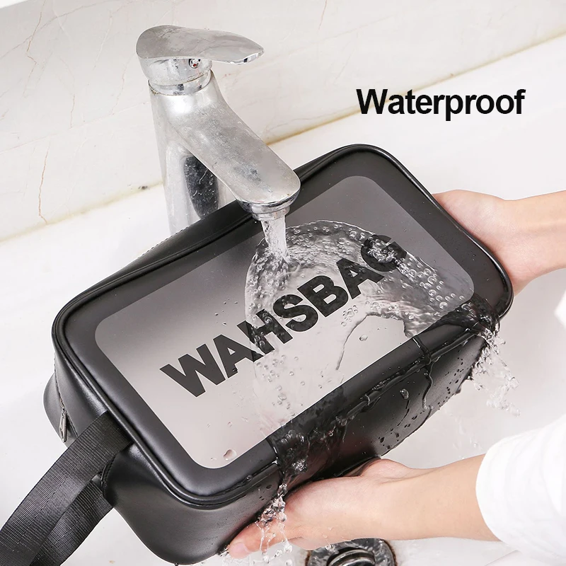 

Transparent Cosmetic Bags Travel Leak-proof Wash Storage Bath Organizer Zipper Makeup Bag Large Capacity Waterproof Storage Box