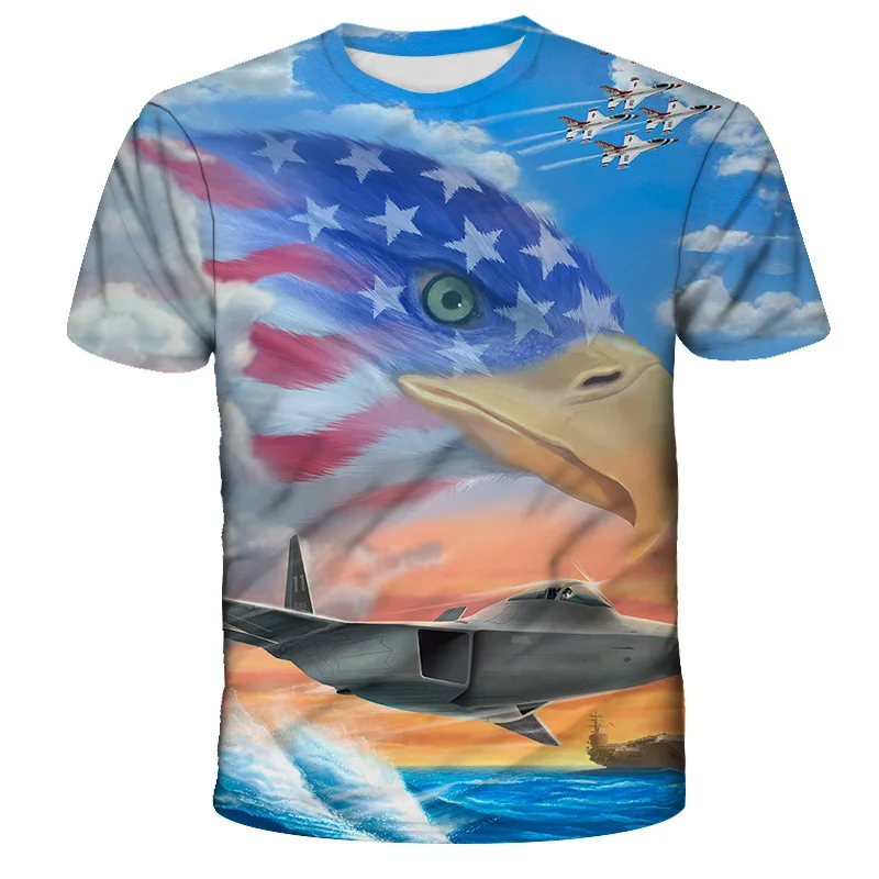 Мужская футболка с круглым вырезом коротким рукавом и забавным принтом животных