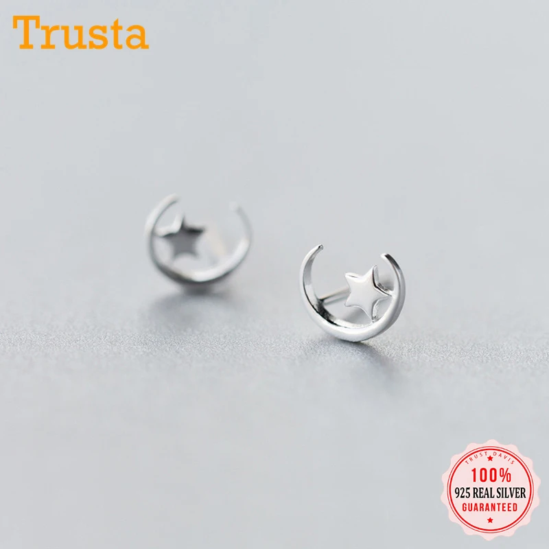Женские серьги гвоздики из серебра 100% пробы 7 мм мм|fashion stud earrings|stud earringsstar earrings |