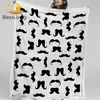 BlessLiving Mustaches Sherpa Blanket Black and White Hipster Throw Blanket Cute Plush Bedspreads for Boy Man Mantas De Cama 1