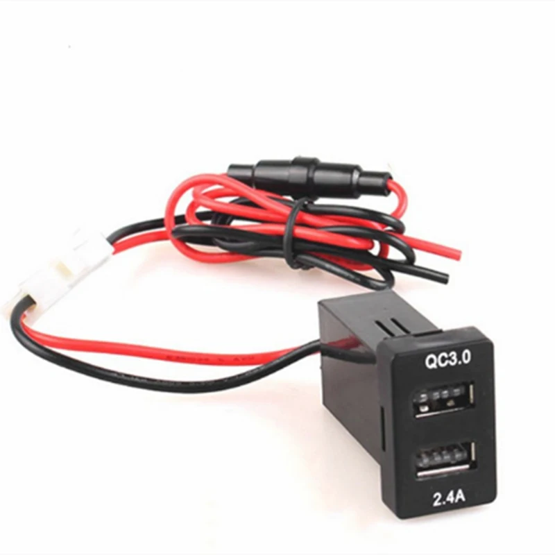 Двойной интерфейс USB QC3.0 аудио порт зарядного устройства для автомобилей Toyota