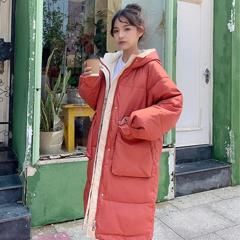 

Long Winter Women Parkas Hooded Warm Down Cotton Coat Female Padded Jaqueta Feminina Casual Thick Oversized Winter Jacket Q3080