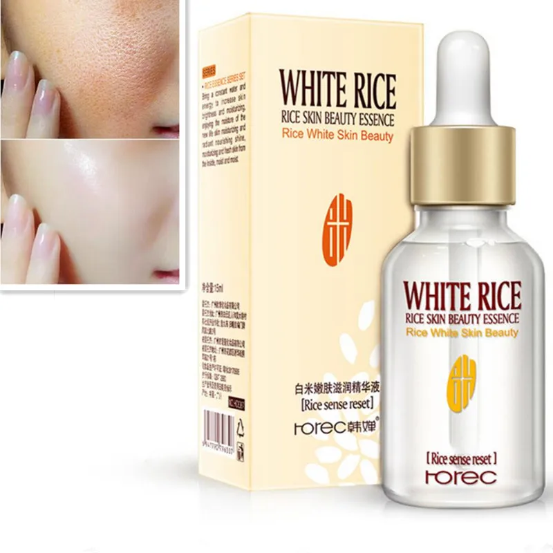 

HOREC White Rice Whitening Serum Face Moisturizing Cream Anti Wrinkle Anti Aging Face Fine Lines Acne Treatment Skin Care 15ml