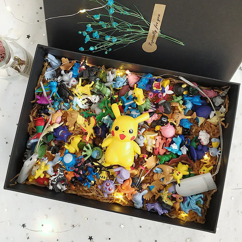 

145Pcs Pokemon Dolls Creative Pikachu Hand Office Gift Box Birthday Gift Pikachu Full Model Decoration Small Pokémon