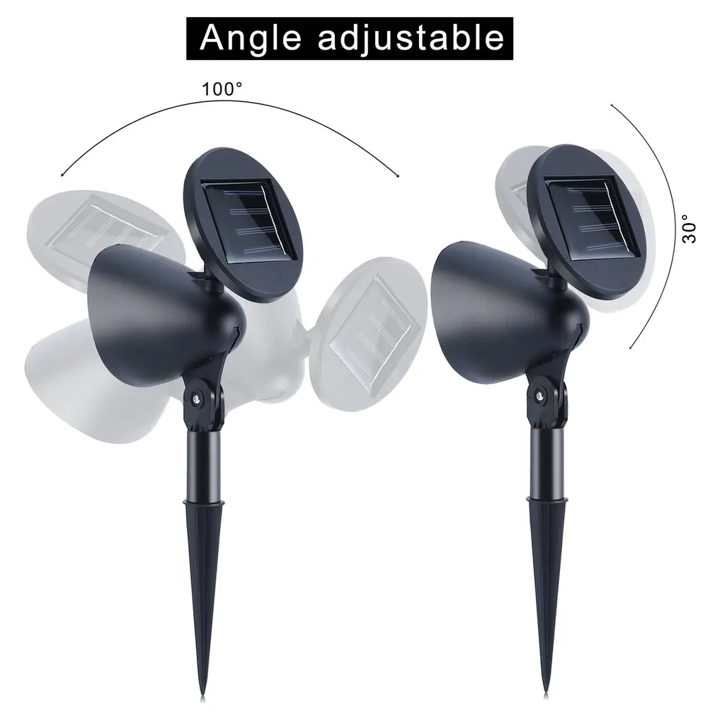 2 шт. 3 светодиодный Светодиодный светильник на солнечных батареях точечный