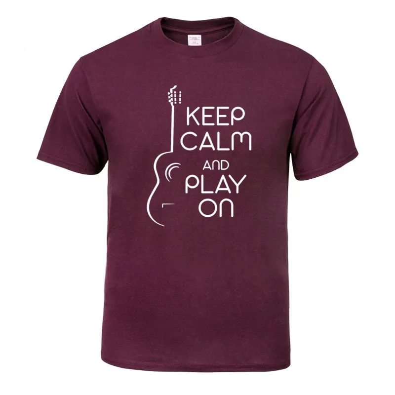Летняя Футболка Keep Calm And Play On Мужская хлопковая футболка с коротким рукавом