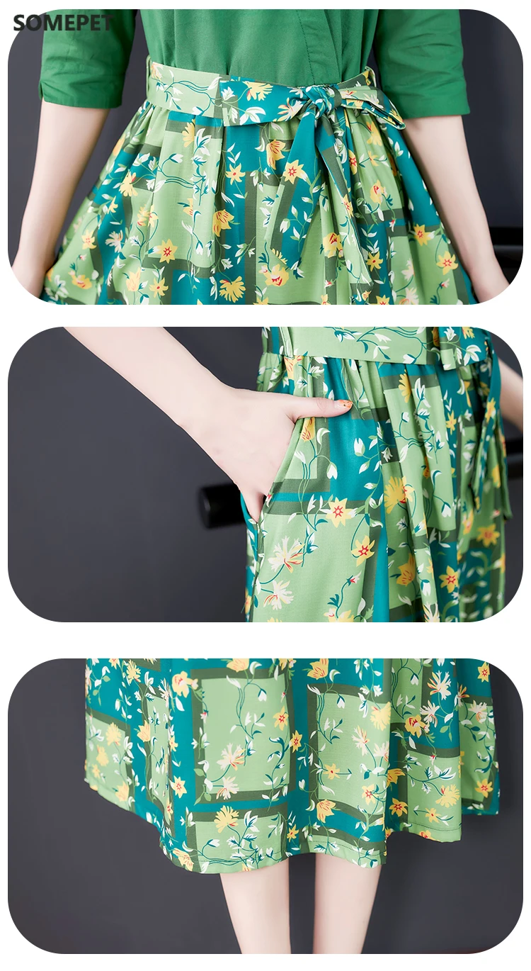

Mori Girl Autumn Spring Women Vintage Dress Stand Collar Geometric Printed Loose Dress Cotton Linen Vestidos Femininos