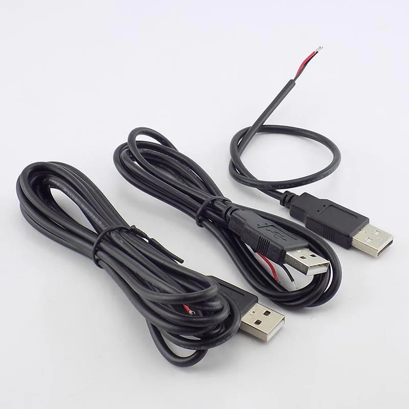 0.3/1/2M DC 5V USB 2.0 Type A Male 2 Pin Cable Power Supply Adapter Charge for Smart Devices DIY Connector Wire L19 | Безопасность и