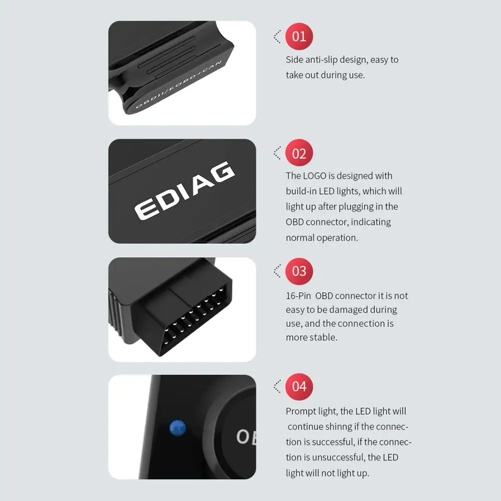 Диагностический сканер Ediag P01 P02 P03 ELM327 V1.5 Wi-Fi/Bluetooth PIC18F25K80 для Android/IOS Elm 327 obd2 PK KW902 ICAR2