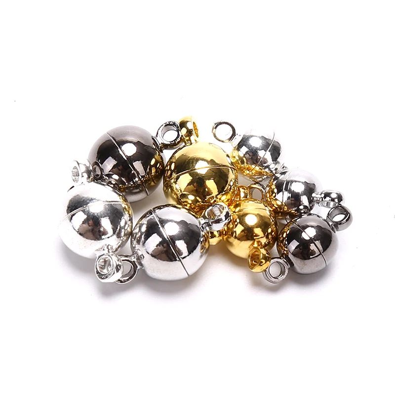 

10pcs/pack Magnetic Lobster Clasps Buckle Hook Round Crystal Beads Disco Ball Clasp for Bracelet DIY Jewelry Making Findings