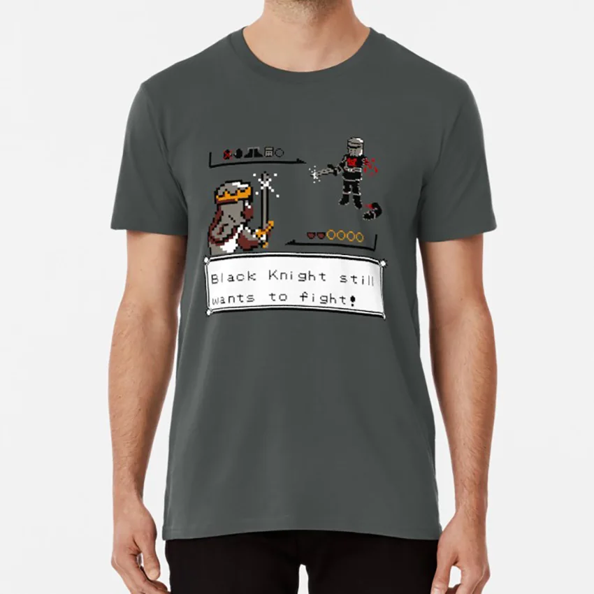 Черный рыцарь битва футболка Монти питон Святого Грааля черный король Артур