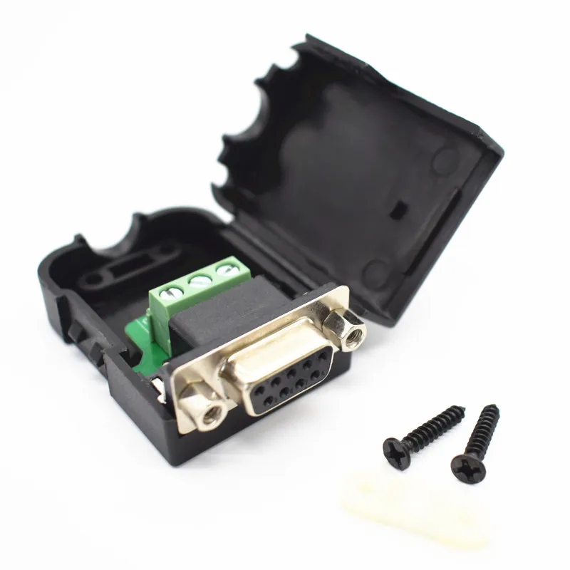 D SUB DB9 Женский 9Pin черный чехол гайка типа Breakout клеммы разъем платы DIY вилки|plug