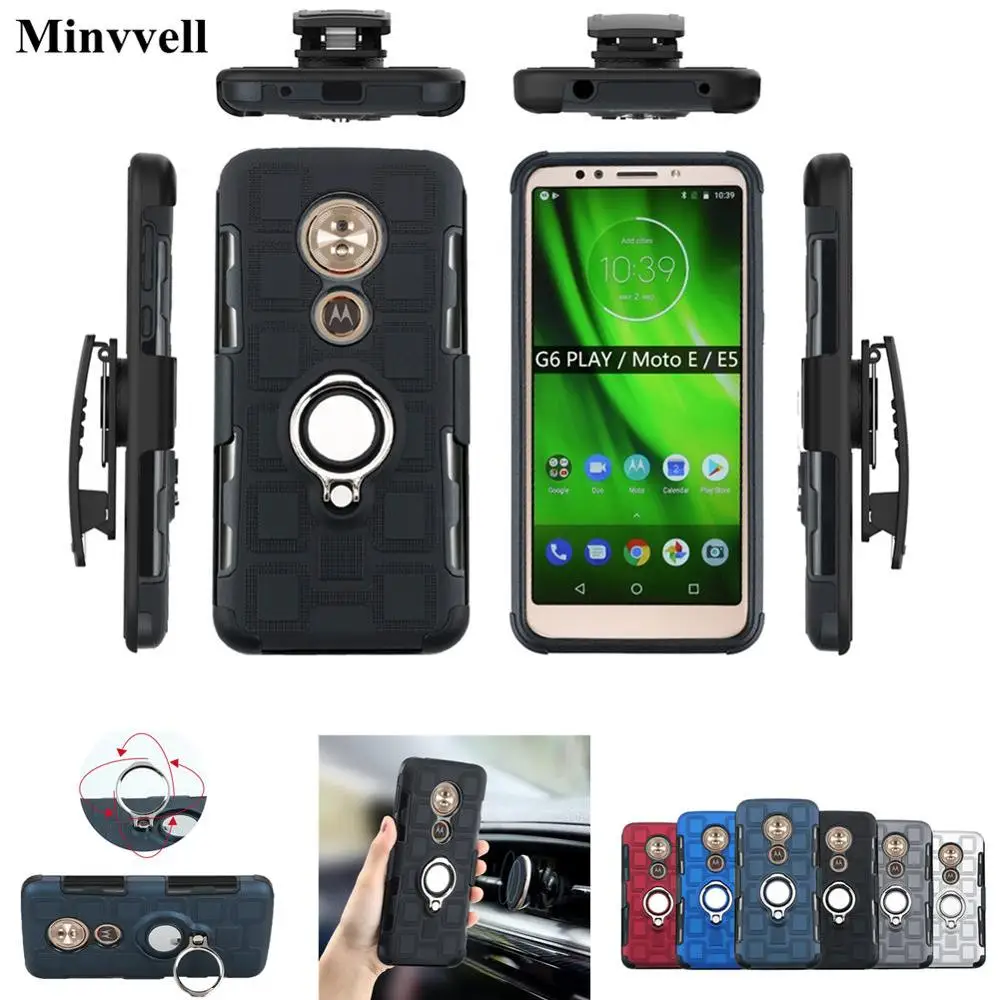Чехол для Moto G6 G5 G5S Plus G7 Play Power с поворотным зажимом Motorola G4 Kickstand Магнитный