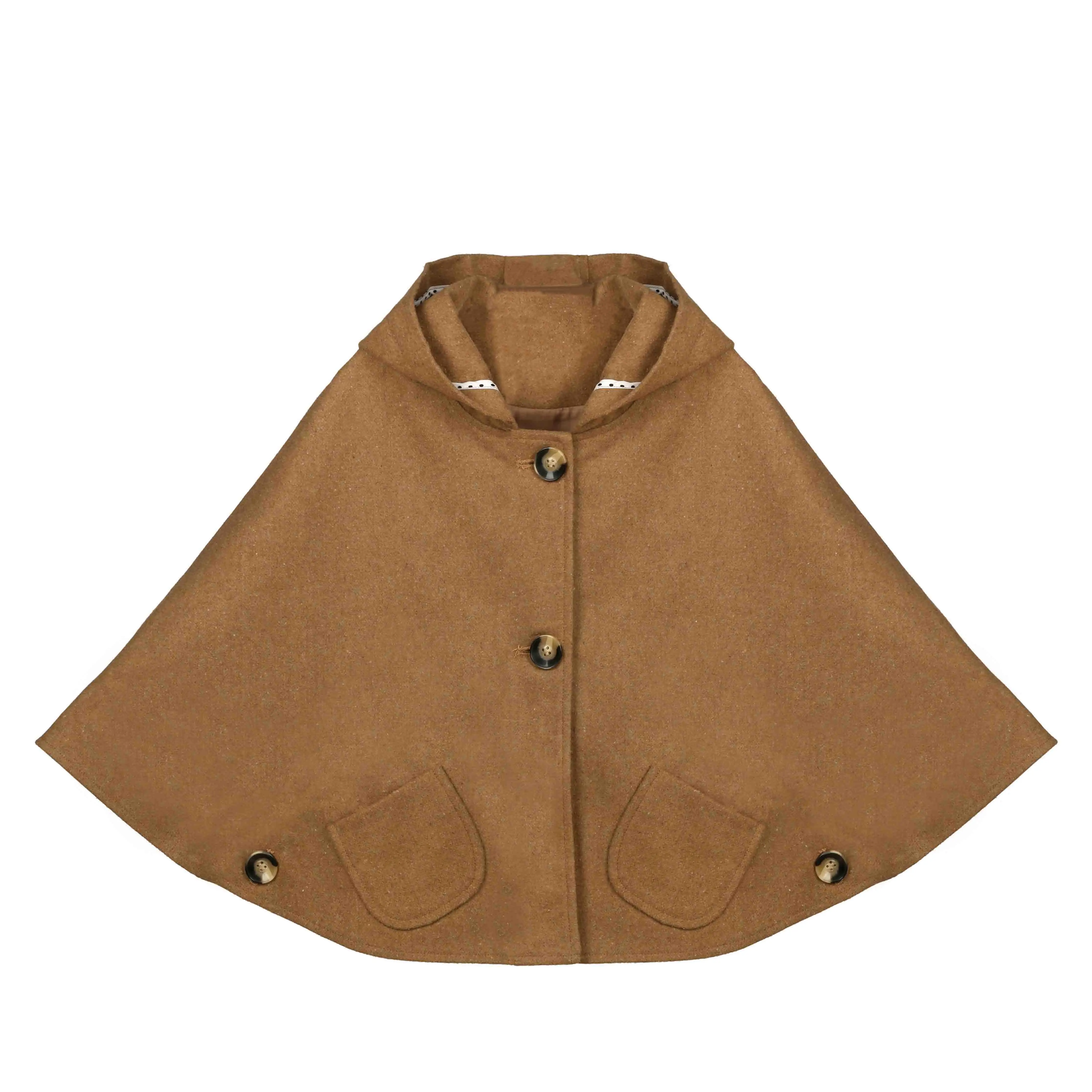 Everweekend Girls Candy Wool Hoodie Poncho Jacket Cape Capes Outwears for Spring Autumn Carseat and Casual | Детская одежда и