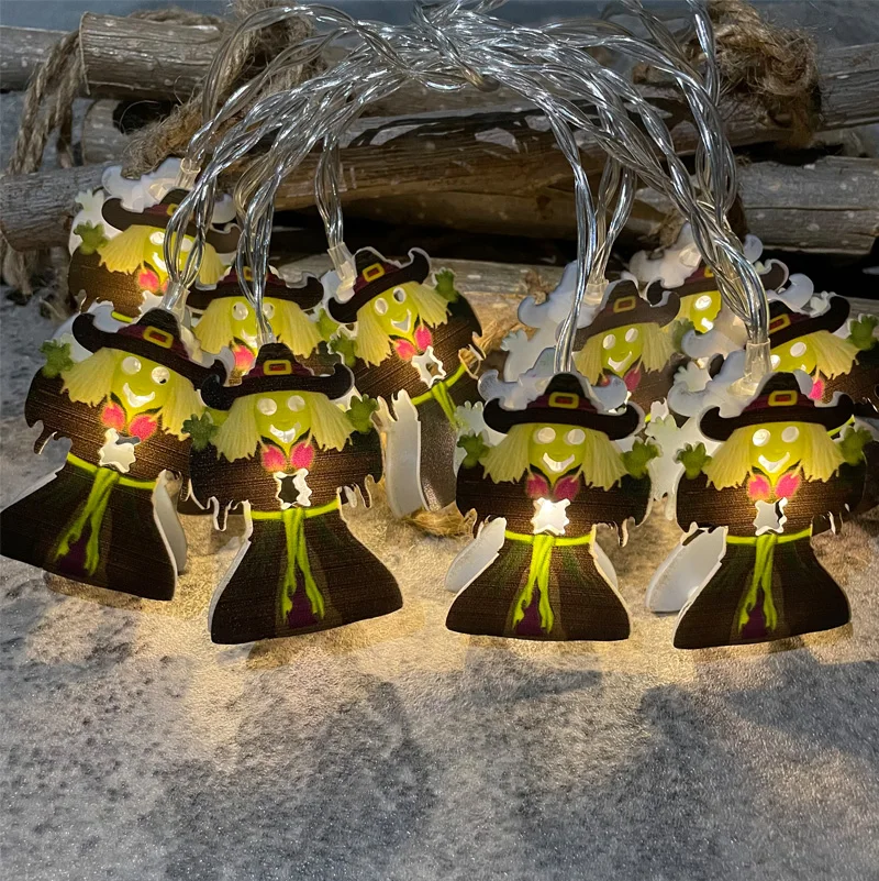 

Гирсветильник да с ведьмой на Хэллоуин, 2 м, 10 светодиодов, питание от батарейки