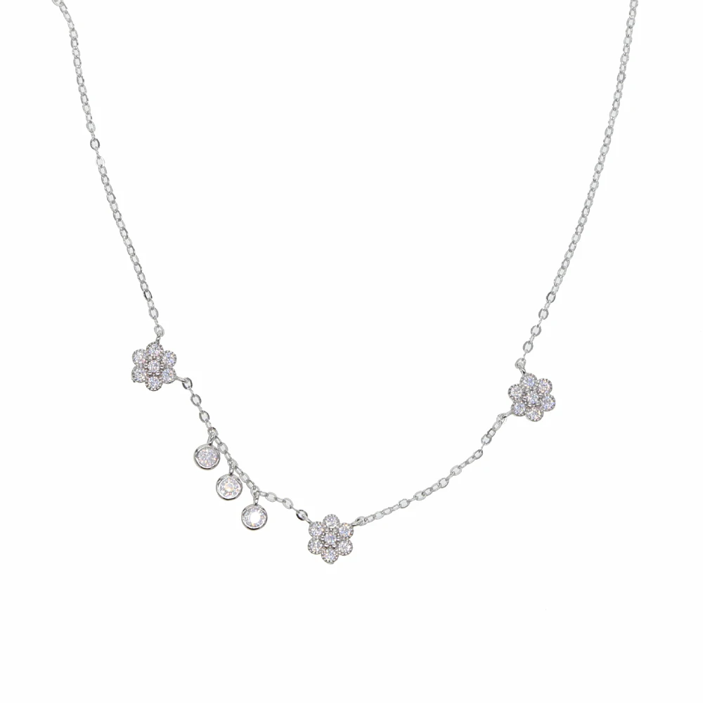 Весенние новые модные ювелирные изделия изящный cz милый цветок очарование колье