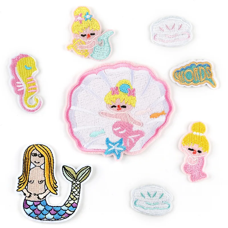 Вышитые блестящие нашивки океанская Русалка для одежды сумки ткань девочек