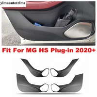 4pcs carbon fiber sticker door decor anti kick pad protective anti scratch film accessories for mg hs plug in 2020 2021 2022