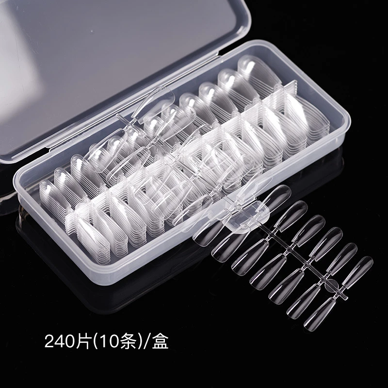 

Fake Nail Press on Coffin Fake Nail Transparent Square/drop/ellipse False Coffin Nails Traceless and Ultrathin Fake Nails 240pcs