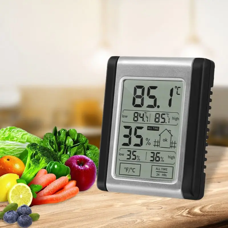 Цифровой электронный термометр-гигрометр с ЖК-дисплеем | Дом и сад