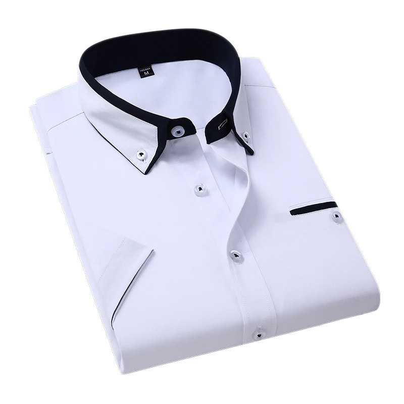 

2021 Brand Men's Summer Business Shirt Short Sleeves Turn-down Collar Tuxedo Shirt Shirt Men Shirts Big Size 5XL