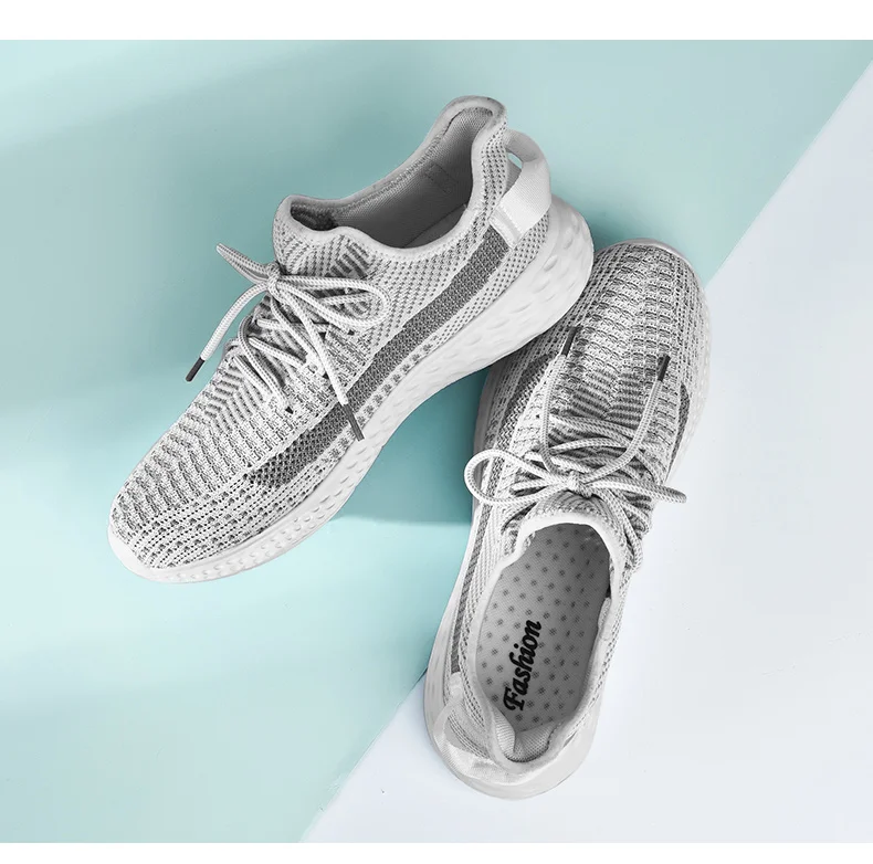 Women casual shoes fashion breathable mesh lace up flat shoes women sneakers walking lightweight tenis feminino Size 35-45