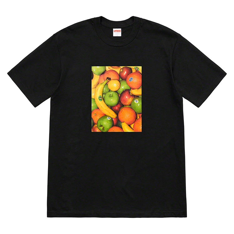 

Tee Supreme Fruit Fruit Print Short-sleeved T-shirt Men and Women Couples Loose Bottoming Shirt Tide