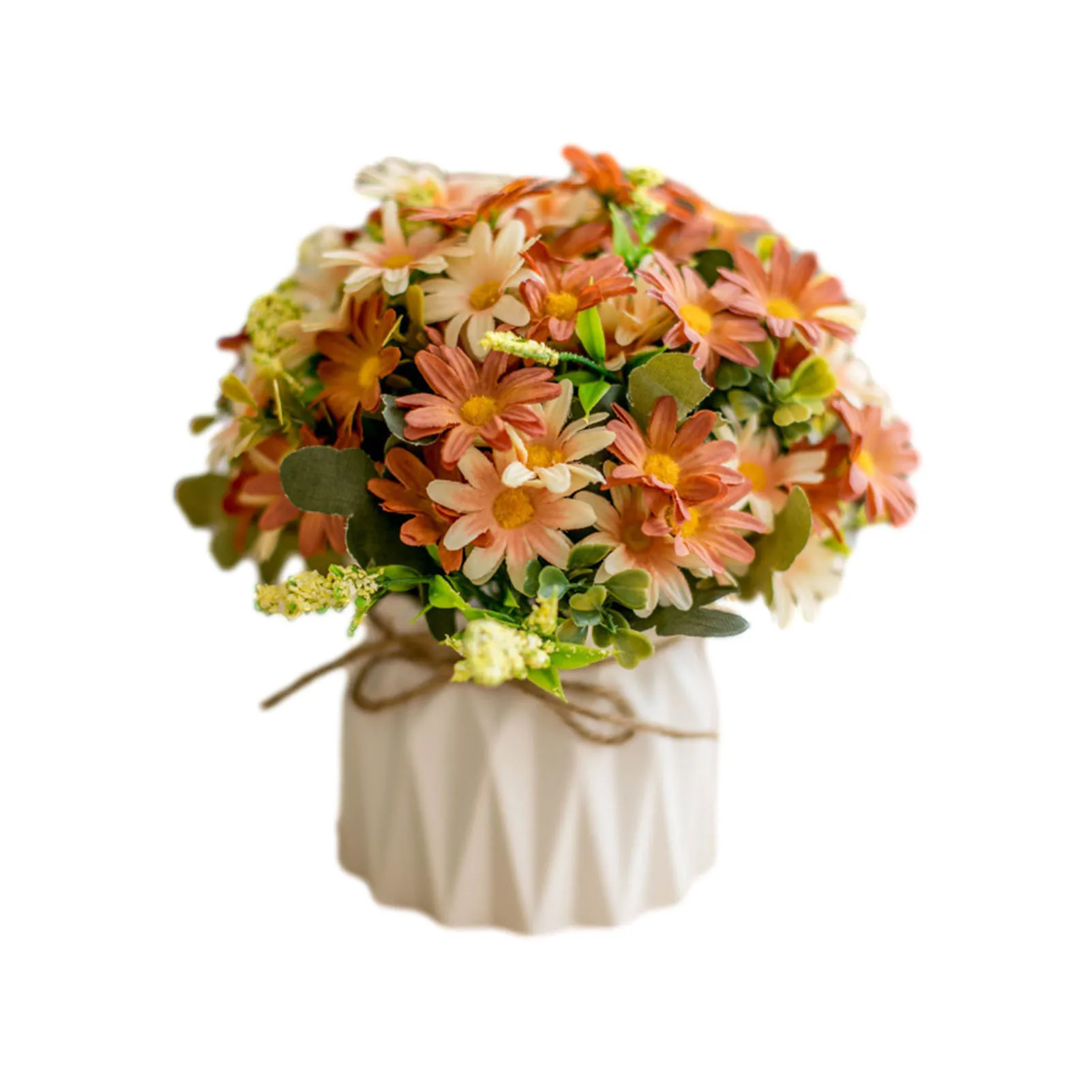 

1Pc Potted Vivid Color Artificial Flower Daisy Bonsai Fake Green Plant For Home Garden Wedding Party Festival Decor