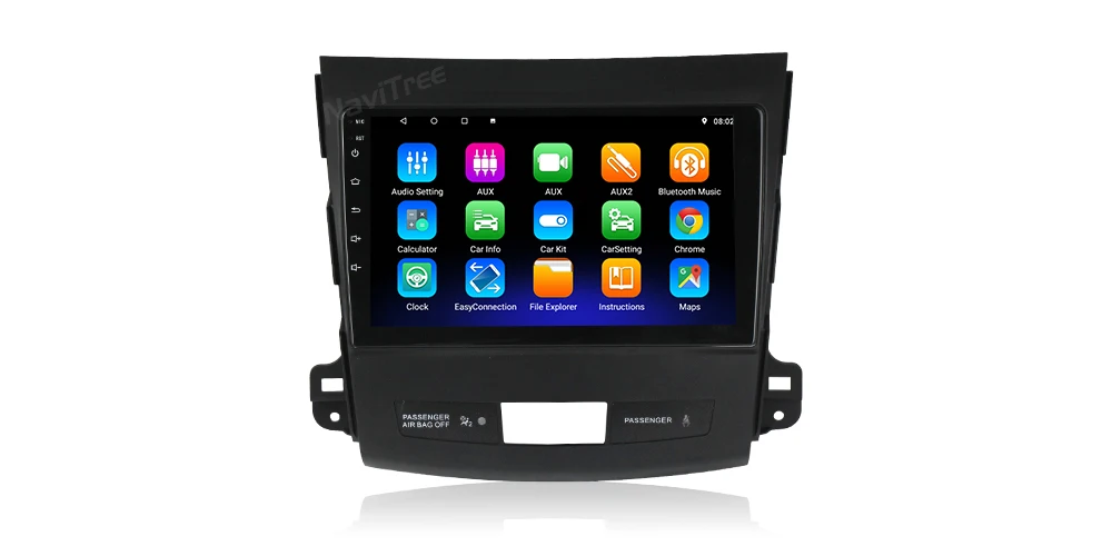 NaviTree 9 дюймов ips 1024*600 Android 9,0 автомобильный радио мультимедиа для Mitsubishi Outlander xl 2 2005-2011 bluetooth FM usb заднего вида
