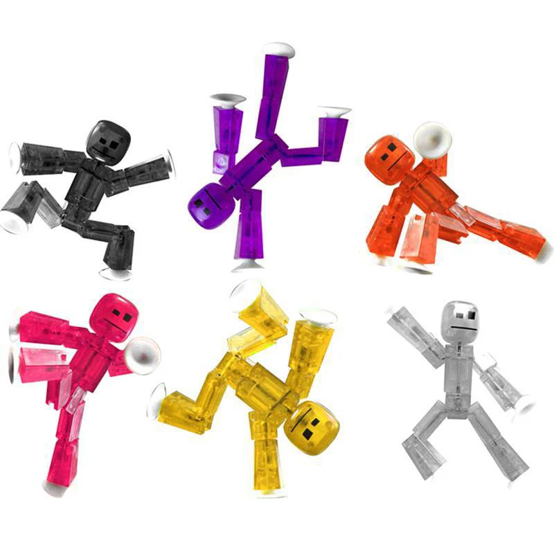 

Randomly 1Pcs/3Pcs Sucker Kawaii Anima Figure In Action Figure Suction Cup Funny Deformable Sticky Robot Toys