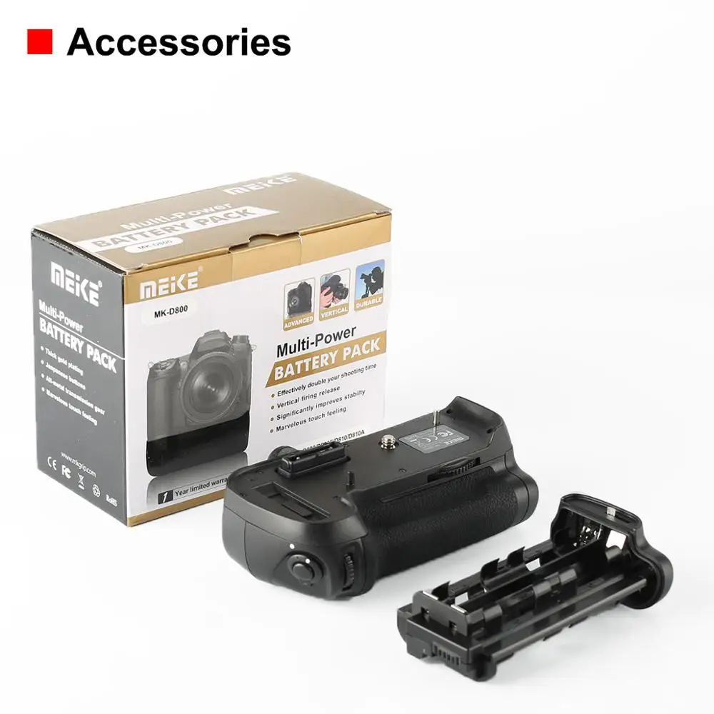 

MEKE Meike MK-D800 Vertical Battery Grip Holder Camera Grip for Nikon d800