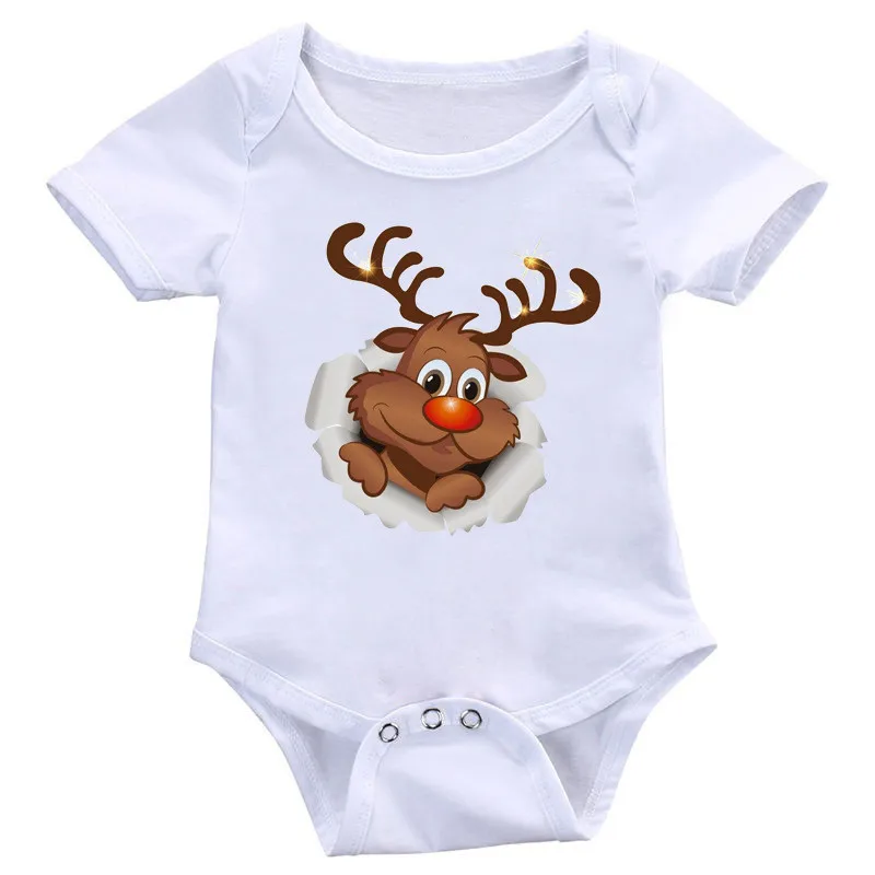 Рождественские наряды для новорожденных летняя одежда мальчиков и девочек