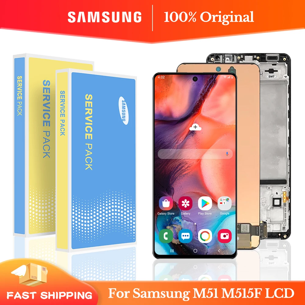 

6,7 ''Оригинальный ЖК-дисплей для Samsung M51, сенсорный экран, дигитайзер с рамкой для Samsung M515 LCD M515F M515F/DSN дисплей