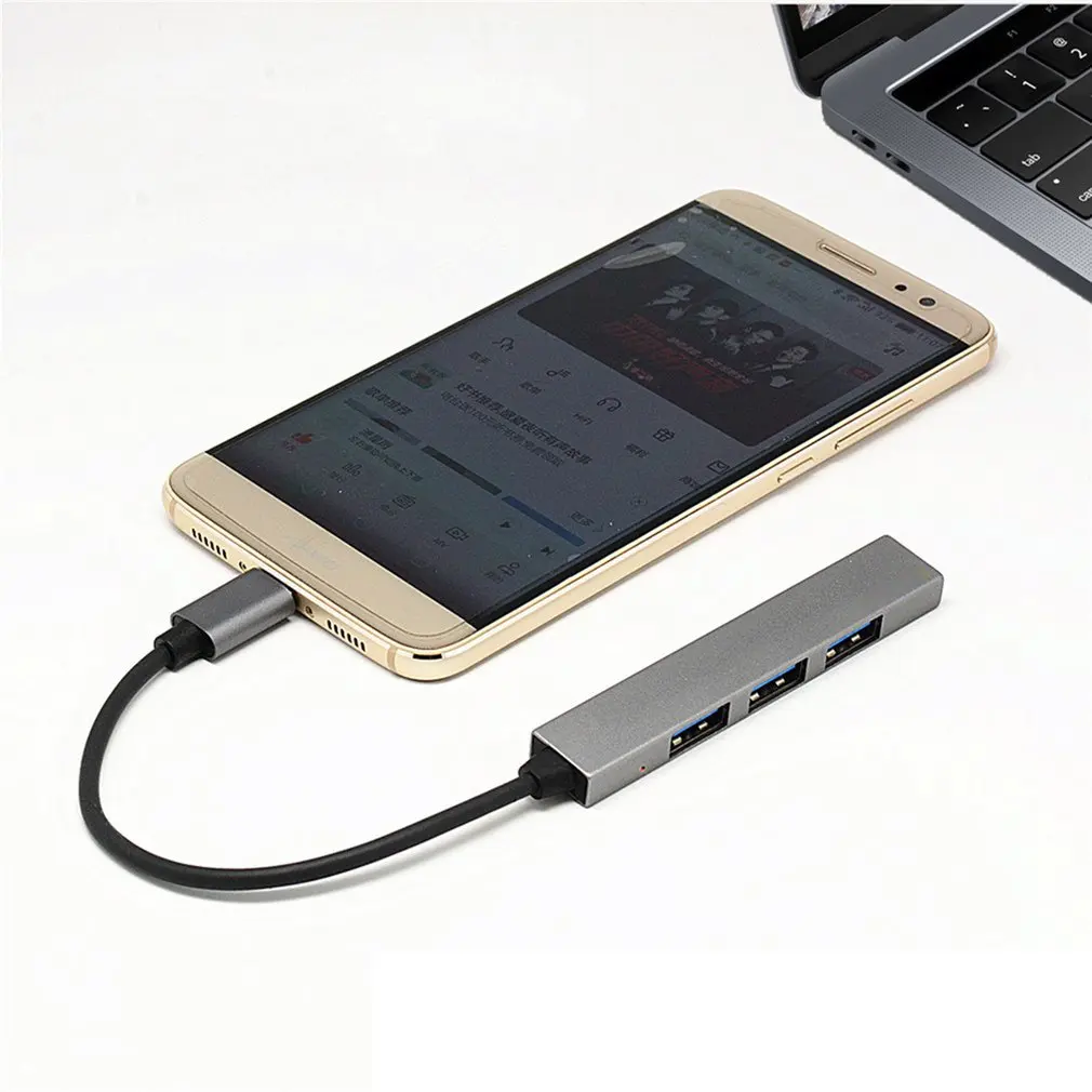 Концентратор USB C 4 порта Тип на 2 0 разветвитель преобразователь OTG адаптер