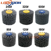 nylon abrasive wire drum polishing wheel 1pc for wood metalworking round brush head grinding buffing 120x100x20mm